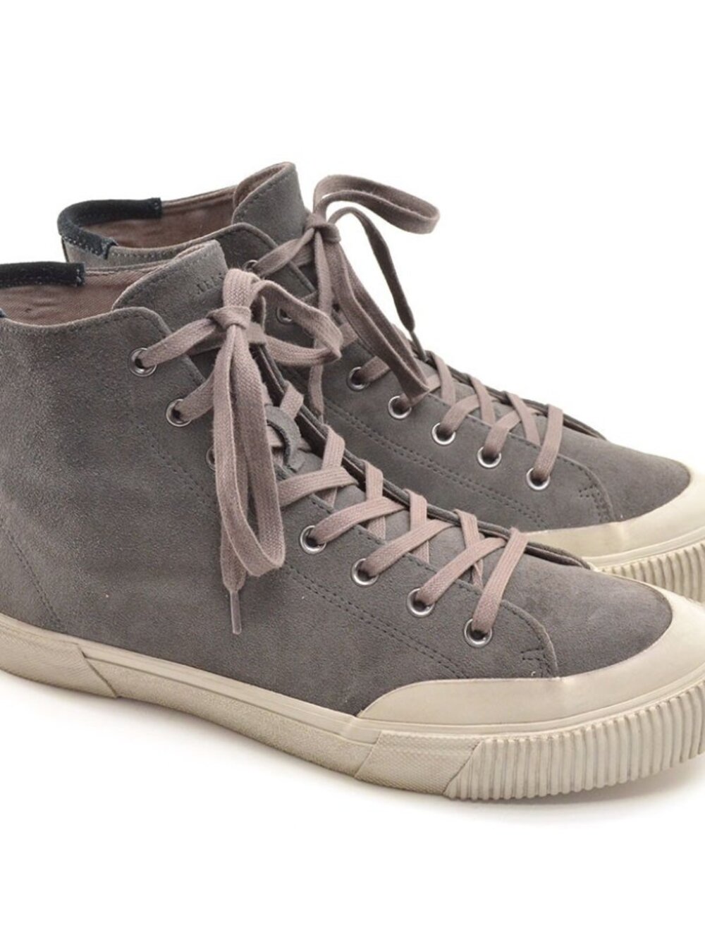 Men All Saints Dumont Gray Suede High Top Sneakers 9 M